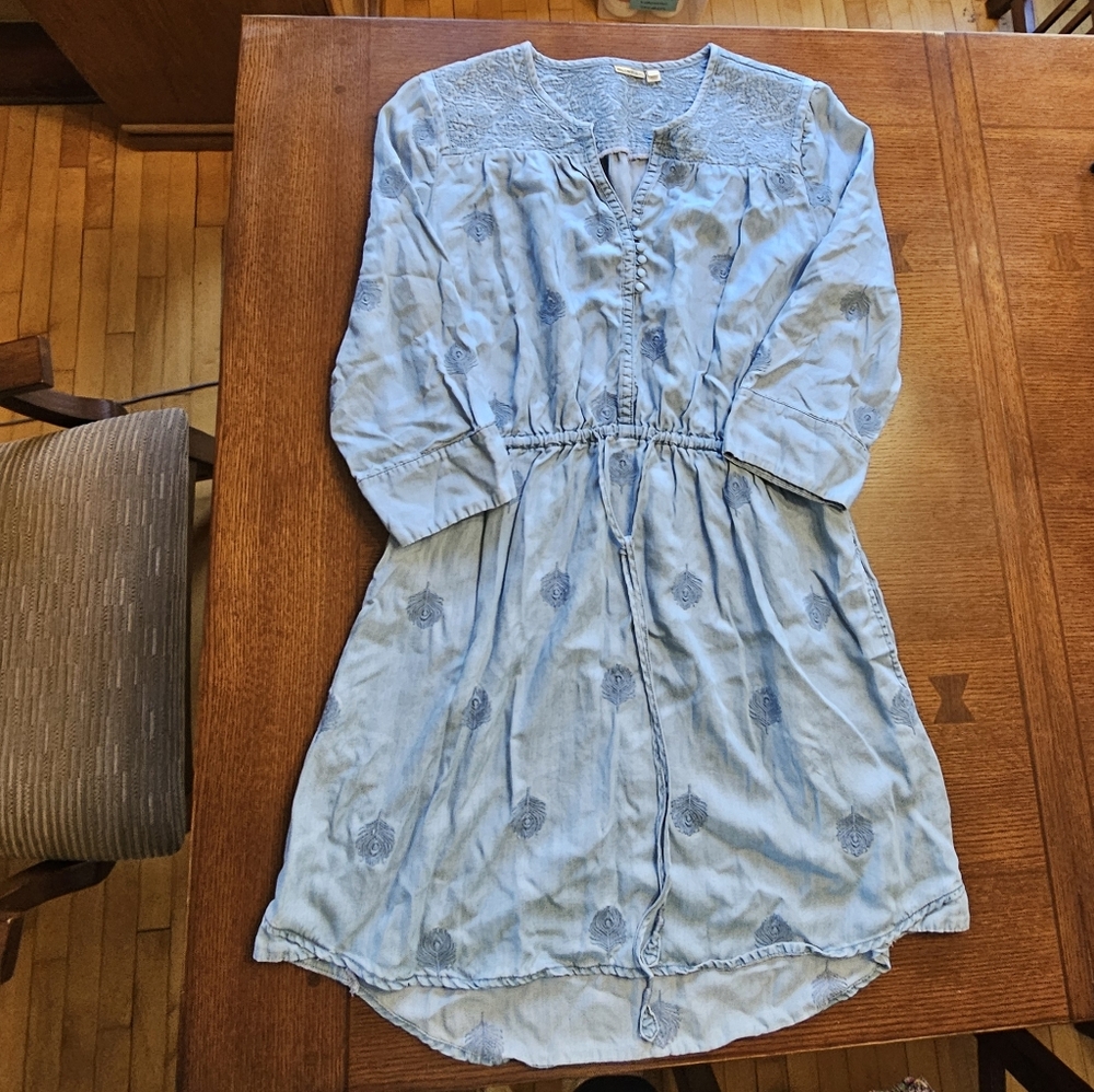 Holding Horses Tencel Chambray Embroidered Dress XL